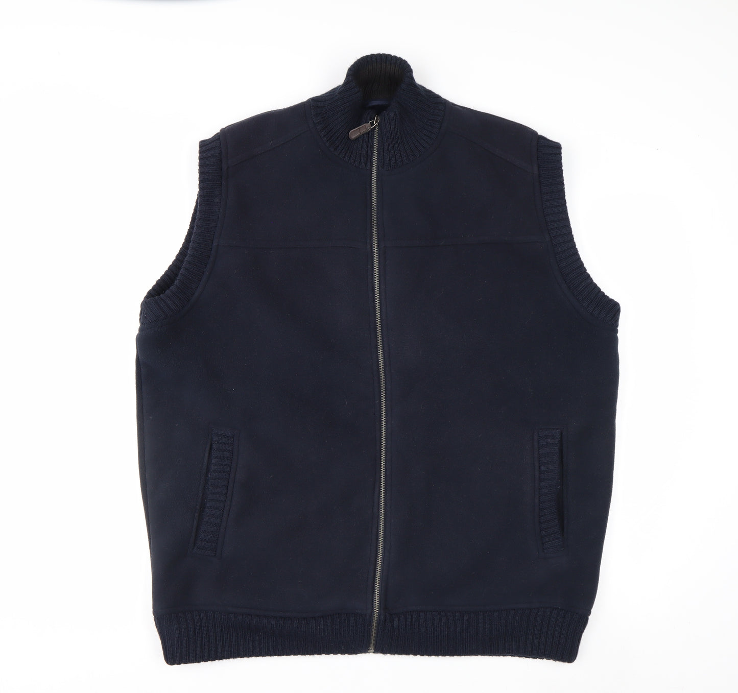 James Pringle Men's Blue Fleece Lined Zip Waistcoat Bodywarmer L