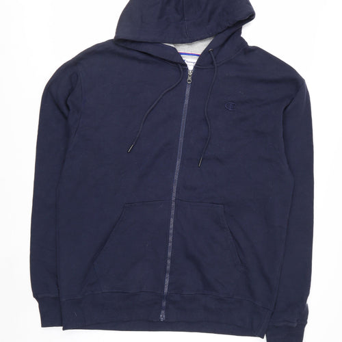 Champion Men's Blue Full Zip Hoodie Size L Sports Fleece