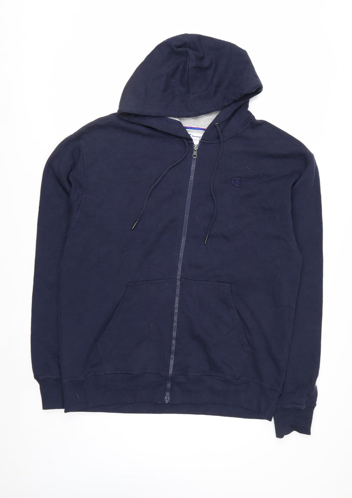 Champion Men's Blue Full Zip Hoodie Size L Sports Fleece