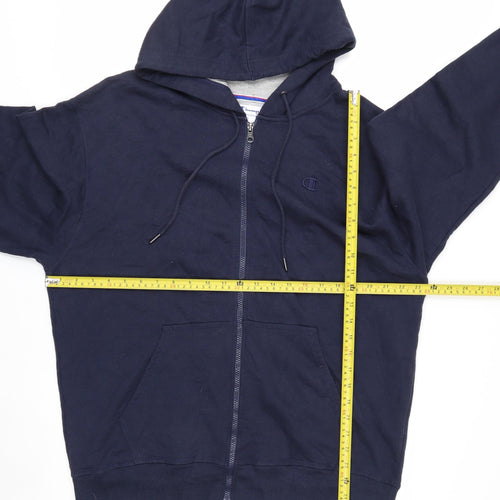 Champion Men's Blue Full Zip Hoodie Size L Sports Fleece