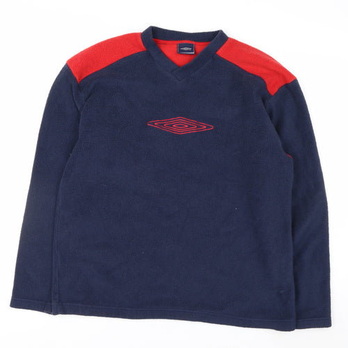 Umbro Men's Blue Red Fleece Pullover Sweatshirt Size M