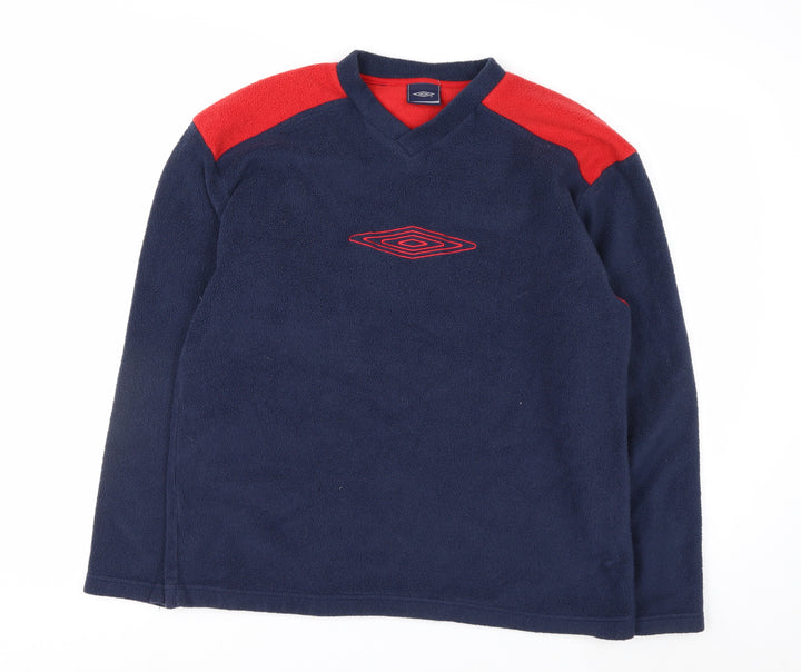 Umbro Men's Blue Red Fleece Pullover Sweatshirt Size M