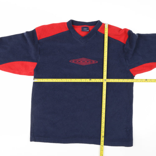 Umbro Men's Blue Red Fleece Pullover Sweatshirt Size M