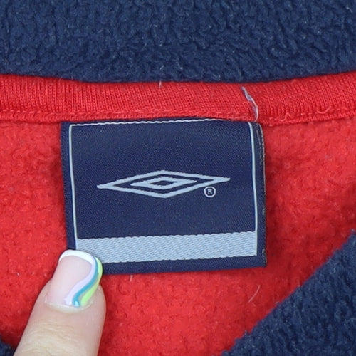 Umbro Men's Blue Red Fleece Pullover Sweatshirt Size M