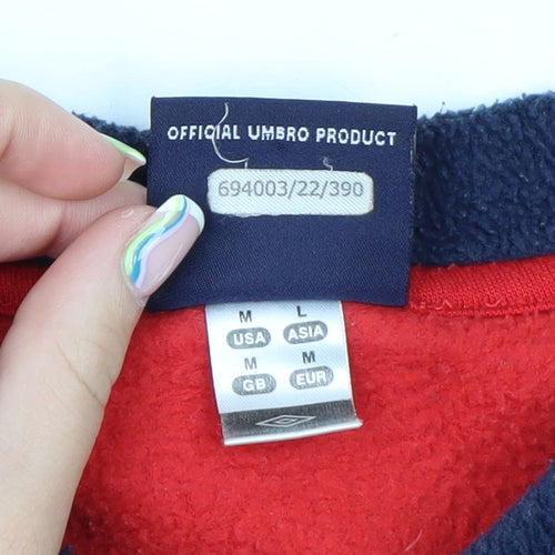 Umbro Men's Blue Red Fleece Pullover Sweatshirt Size M