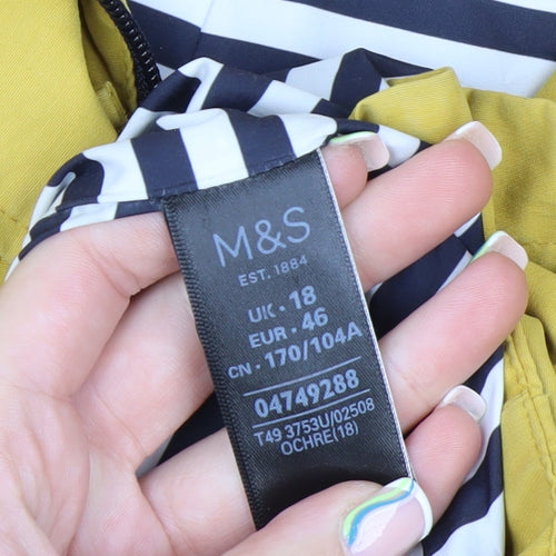 Marks and Spencer Women’s Yellow Hooded Parka Jacket Size 18
