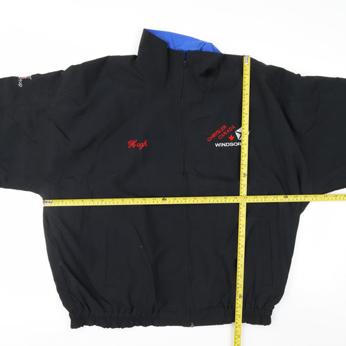 Superior Sportswear Men's Black Windbreaker Jacket L Embroidered Chrysler Windsor