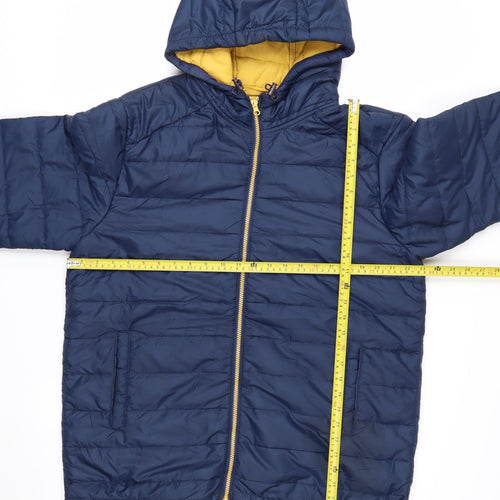 Mountain Ridge Men's Blue Hooded Puffer Jacket M Lined Winter Coat