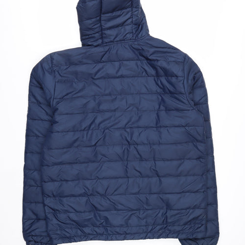 Mountain Ridge Men's Blue Hooded Puffer Jacket M Lined Winter Coat