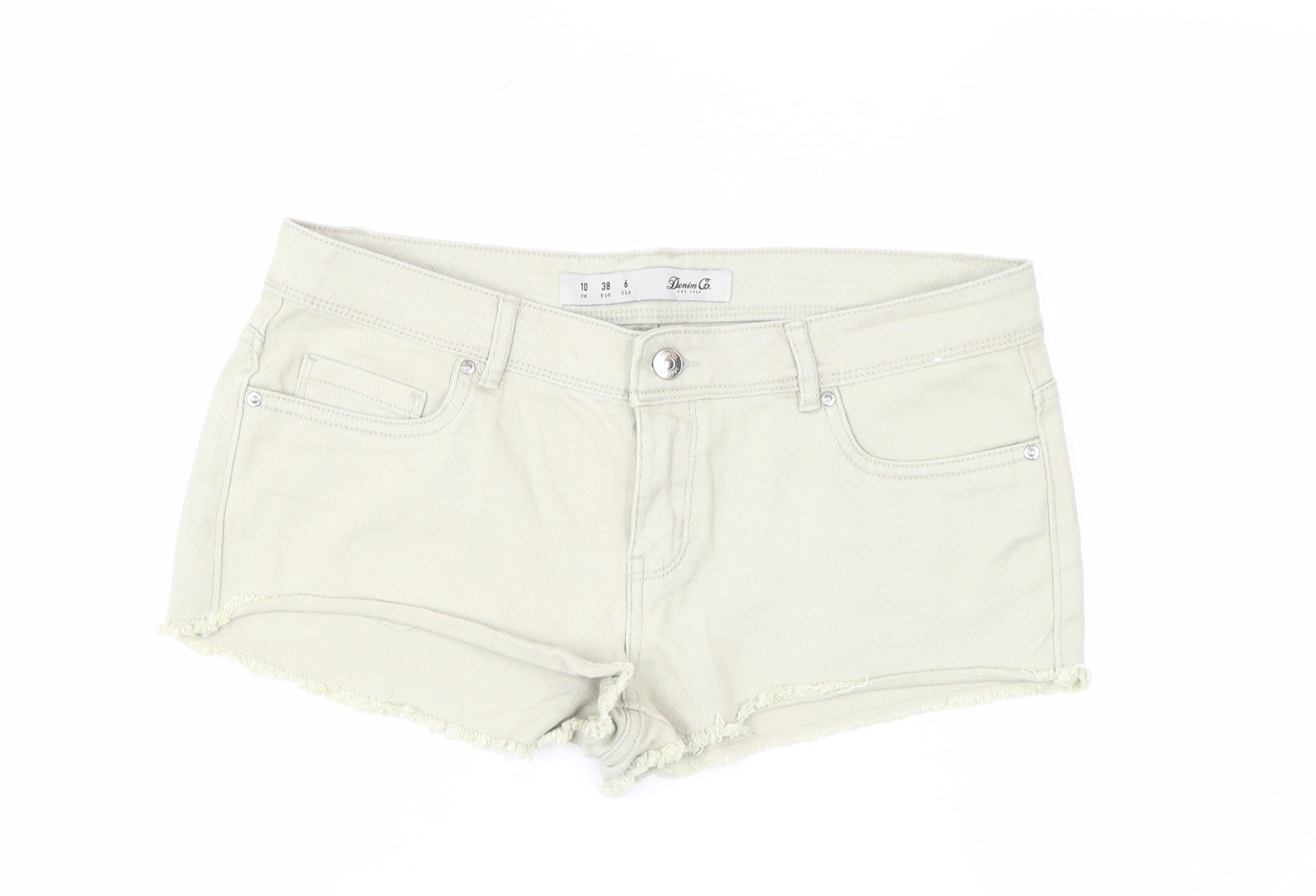 Denim Co Women’s Beige Hot Pants Size 10 Cotton Stretch Shorts