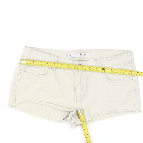 Denim Co Women’s Beige Hot Pants Size 10 Cotton Stretch Shorts
