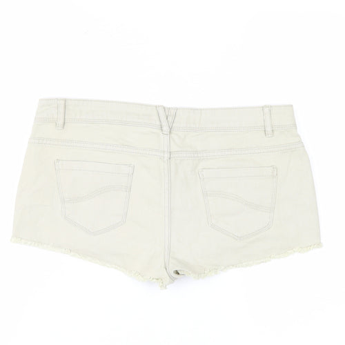 Denim Co Women’s Beige Hot Pants Size 10 Cotton Stretch Shorts