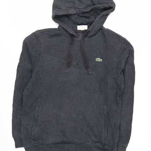 Lacoste Men's Grey Classic Fit Pullover Hoodie Size M