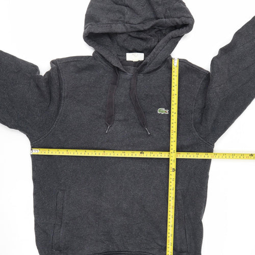 Lacoste Men's Grey Classic Fit Pullover Hoodie Size M