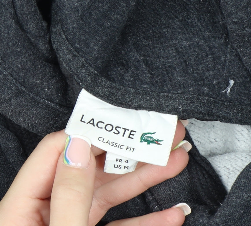 Lacoste Men's Grey Classic Fit Pullover Hoodie Size M