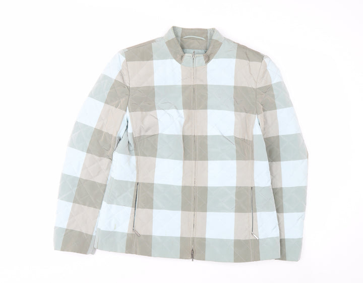 Basler Women's Green Check Quilted Zip Jacket Size 12