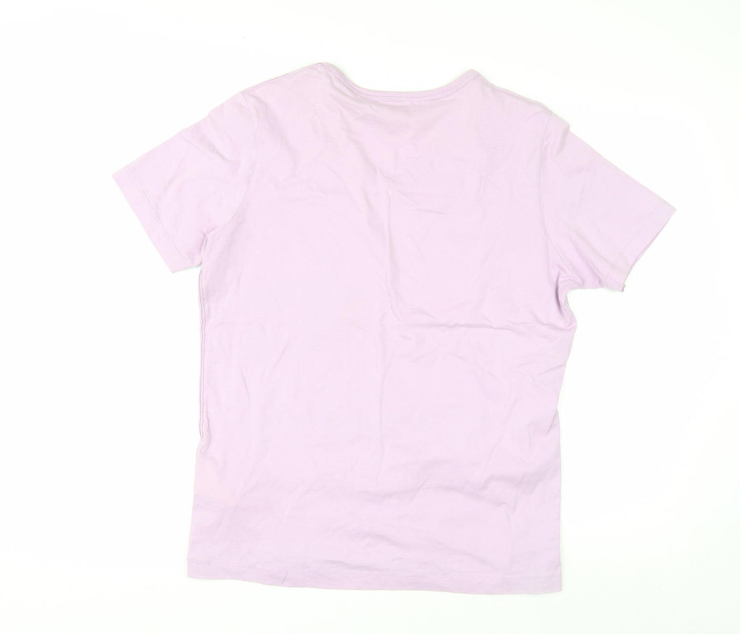 Diesel Womens Pink V-Neck Short Sleeve Cotton T-Shirt Size S