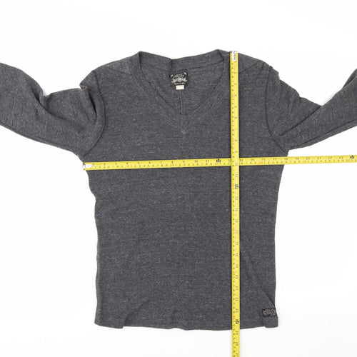 Diesel Women Grey V-Neck Knit Pullover Jumper Size S