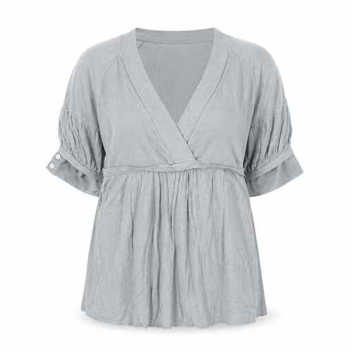Kookai Women’s Grey Wrap Knit Short Sleeve Jumper Size 8