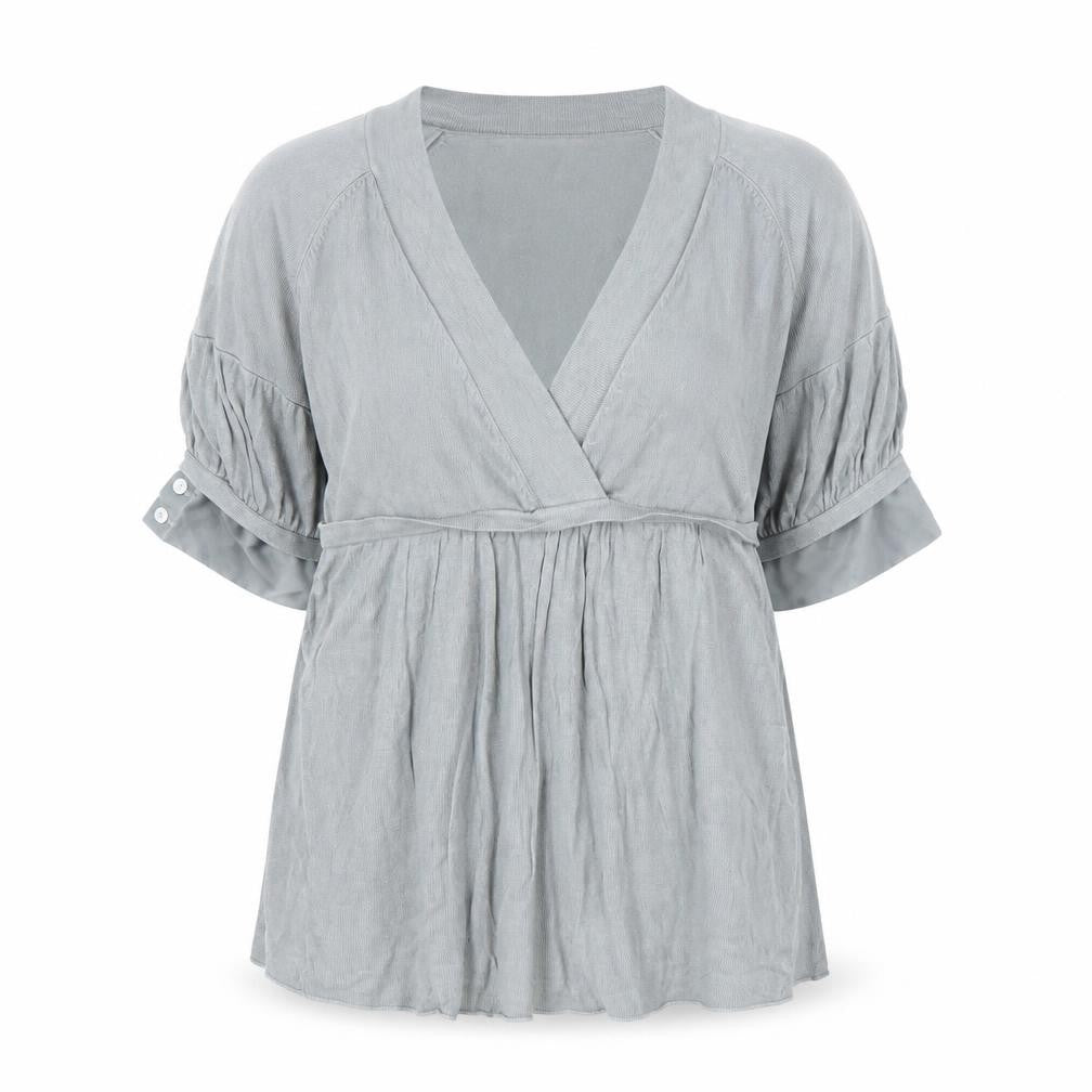 Kookai Women’s Grey Wrap Knit Short Sleeve Jumper Size 8