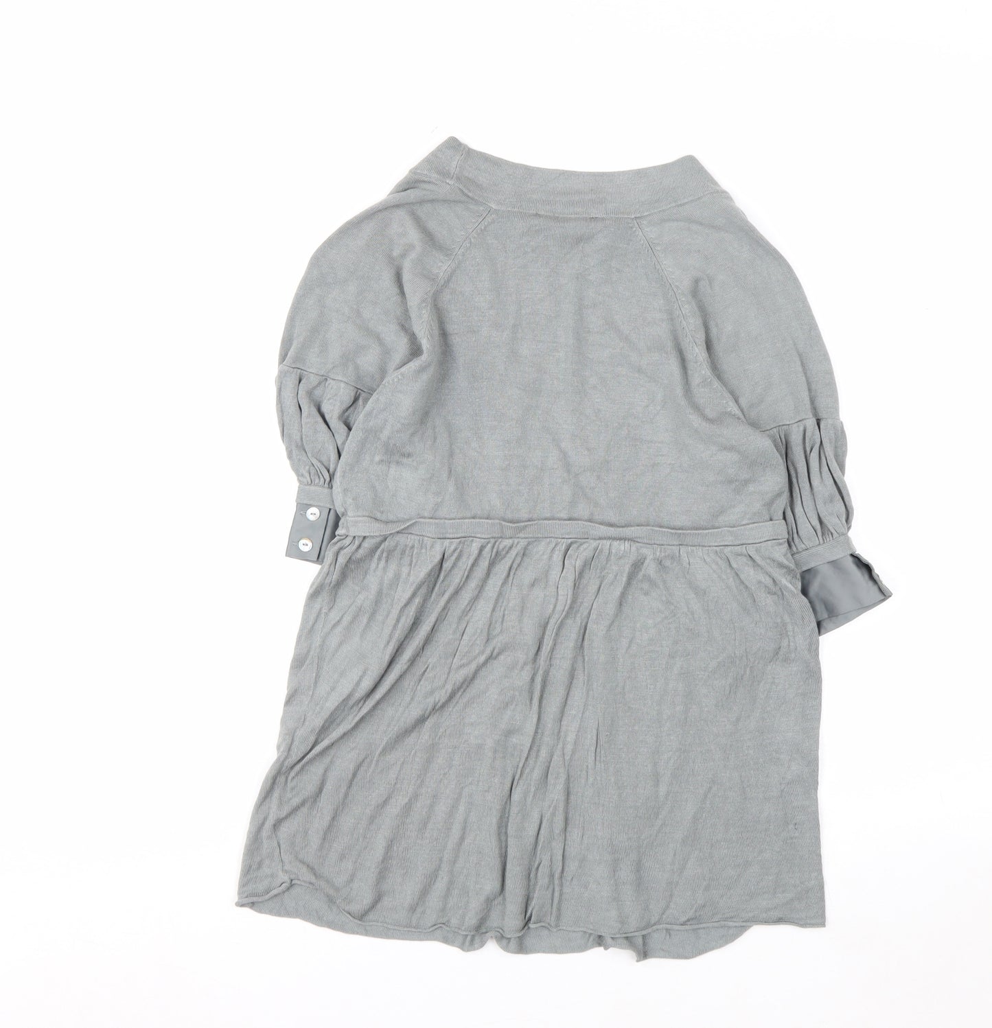 Kookai Women’s Grey Wrap Knit Short Sleeve Jumper Size 8