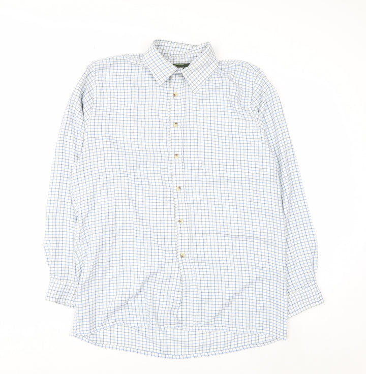 Champion Men's Blue Check Button-Up Long Sleeve Casual Shirt M