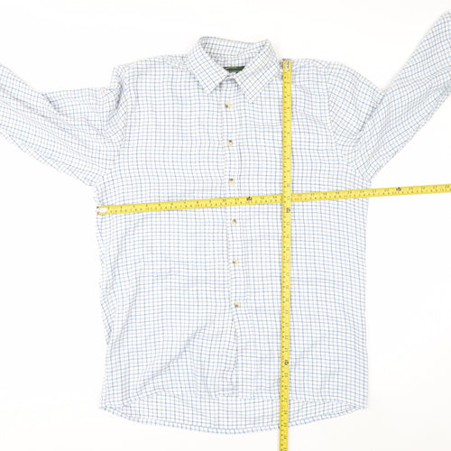 Champion Men's Blue Check Button-Up Long Sleeve Casual Shirt M