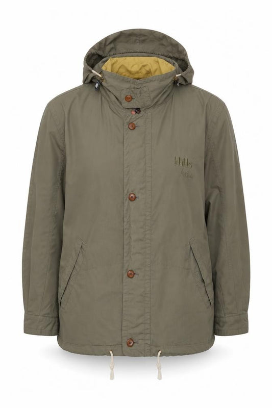 Front view of Hill Stratos Women's Green Cotton Hooded Parka Jacket, size S