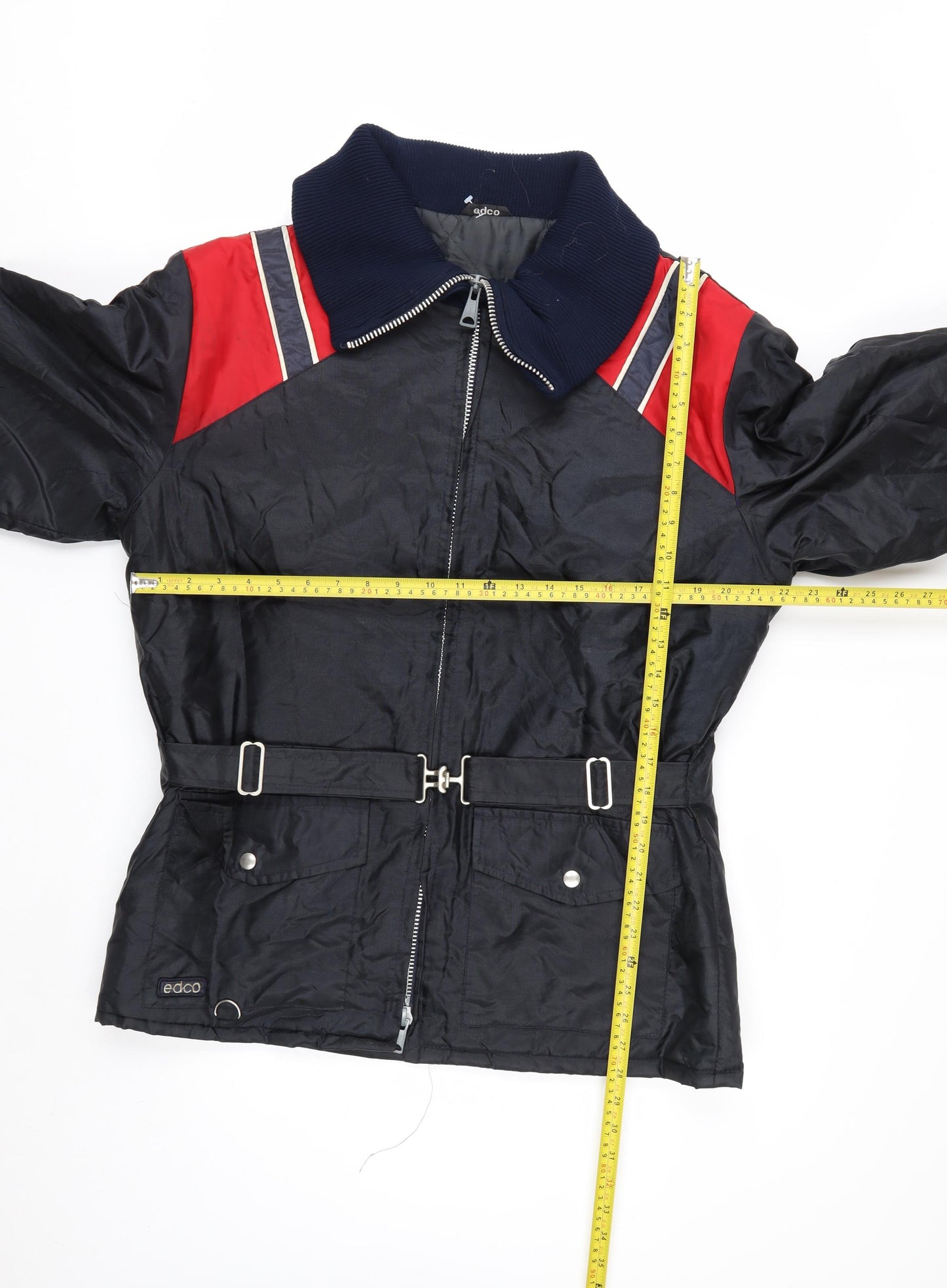 Edco Men's Blue M Puffer Jacket Belted Waterproof Winter Outerwear