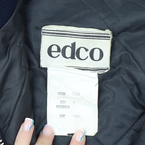 Edco Men's Blue M Puffer Jacket Belted Waterproof Winter Outerwear