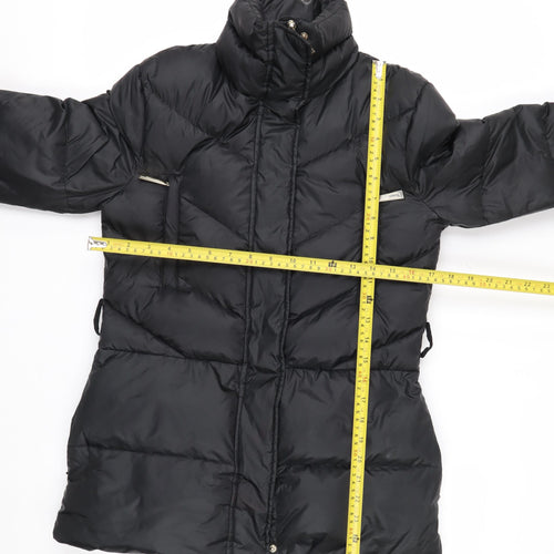 Just Cavalli Women's Black Puffer Jacket Size 12 Mid-Length Winter Coat
