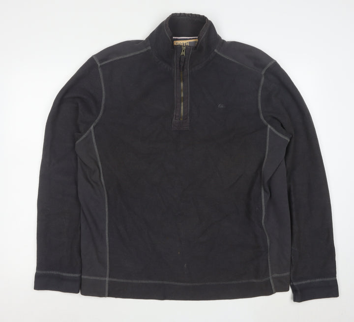 North Coast Men's Black 1/4 Zip Cotton Sweatshirt L