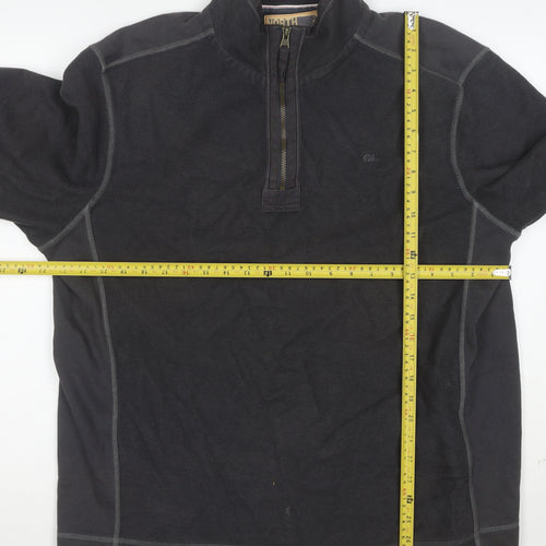 North Coast Men's Black 1/4 Zip Cotton Sweatshirt L