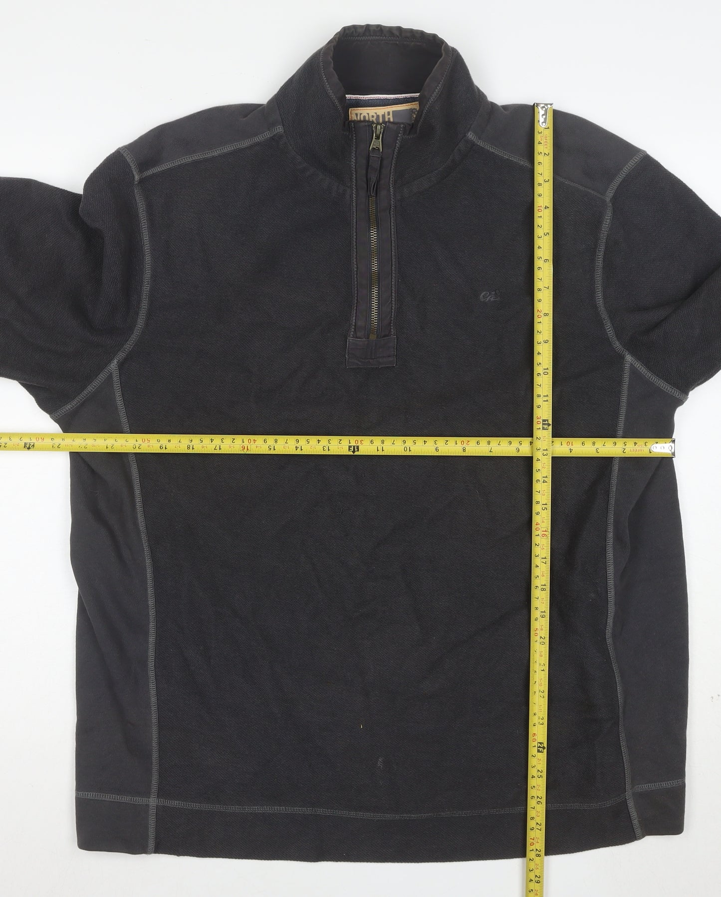North Coast Men's Black 1/4 Zip Cotton Sweatshirt L