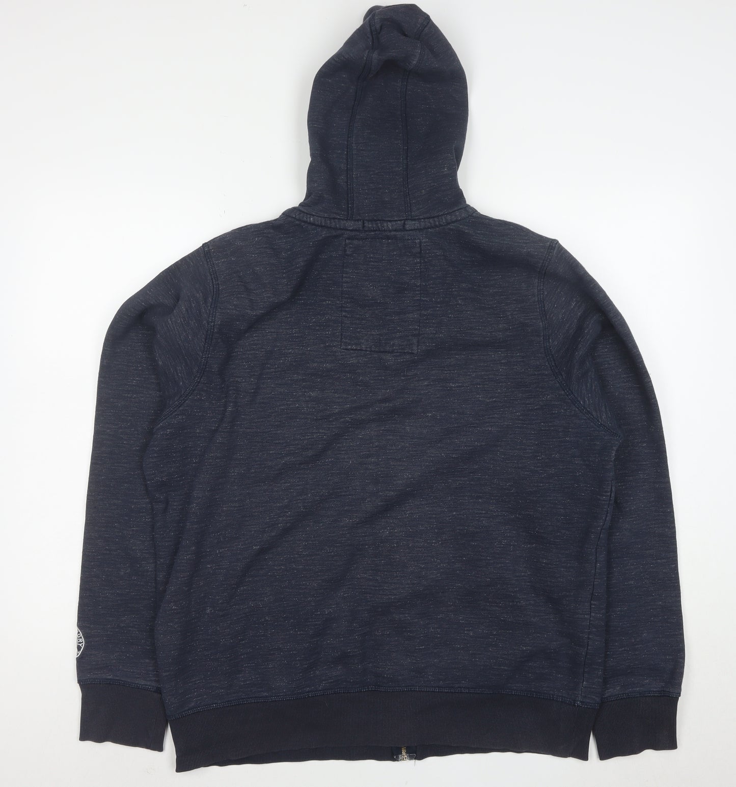 Tokyo Laundry Men's Blue XL Full Zip Hoodie with Logo Print
