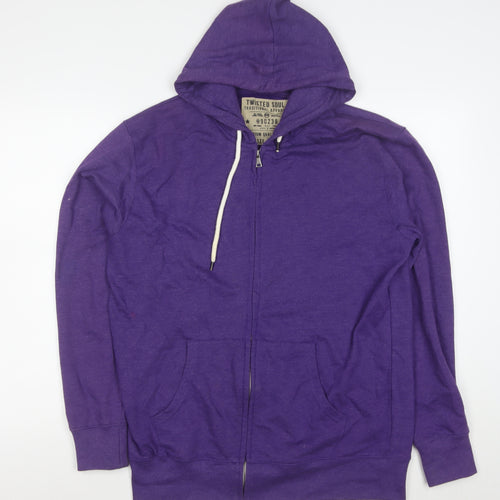 Twisted Soul Men's Purple Full Zip Hoodie Size L