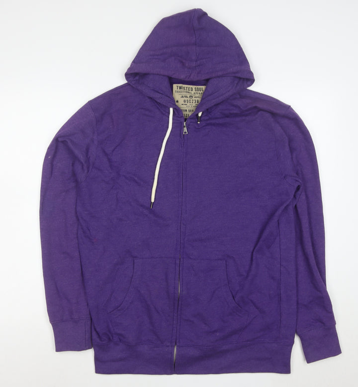 Twisted Soul Men's Purple Full Zip Hoodie Size L