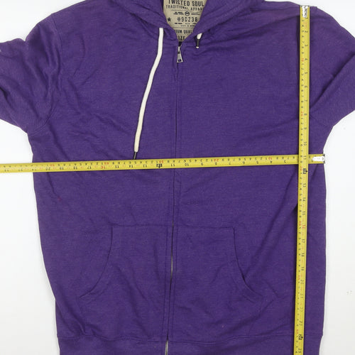 Twisted Soul Men's Purple Full Zip Hoodie Size L