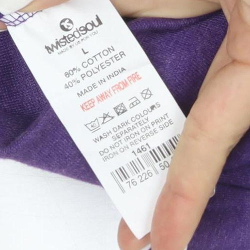 Twisted Soul Men's Purple Full Zip Hoodie Size L