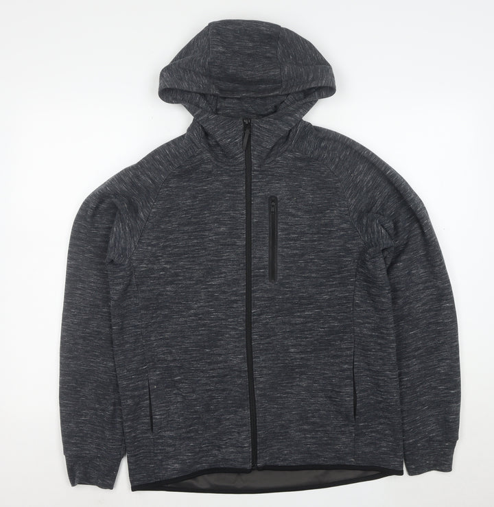 UNIQLO Men's Grey Full Zip Hoodie M Regular Fit Lightweight