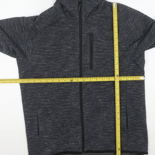 UNIQLO Men's Grey Full Zip Hoodie M Regular Fit Lightweight