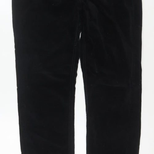 Marks and Spencer Women's Black Velvet Stretch Slim Trousers Size 10