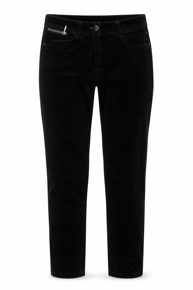 Marks and Spencer Women's Black Velvet Stretch Slim Trousers Size 10
