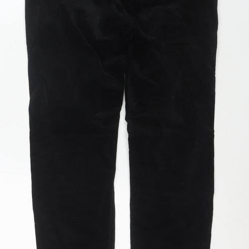 Marks and Spencer Women's Black Velvet Stretch Slim Trousers Size 10