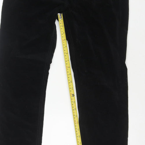 Marks and Spencer Women's Black Velvet Stretch Slim Trousers Size 10