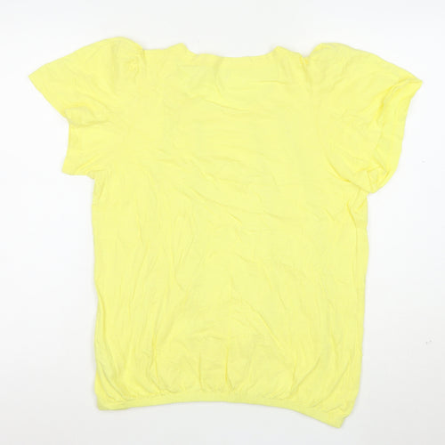 Next Women Yellow Short Sleeve Cotton T-Shirt Size 12