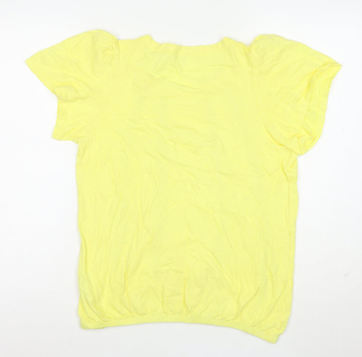 Next Women Yellow Short Sleeve Cotton T-Shirt Size 12
