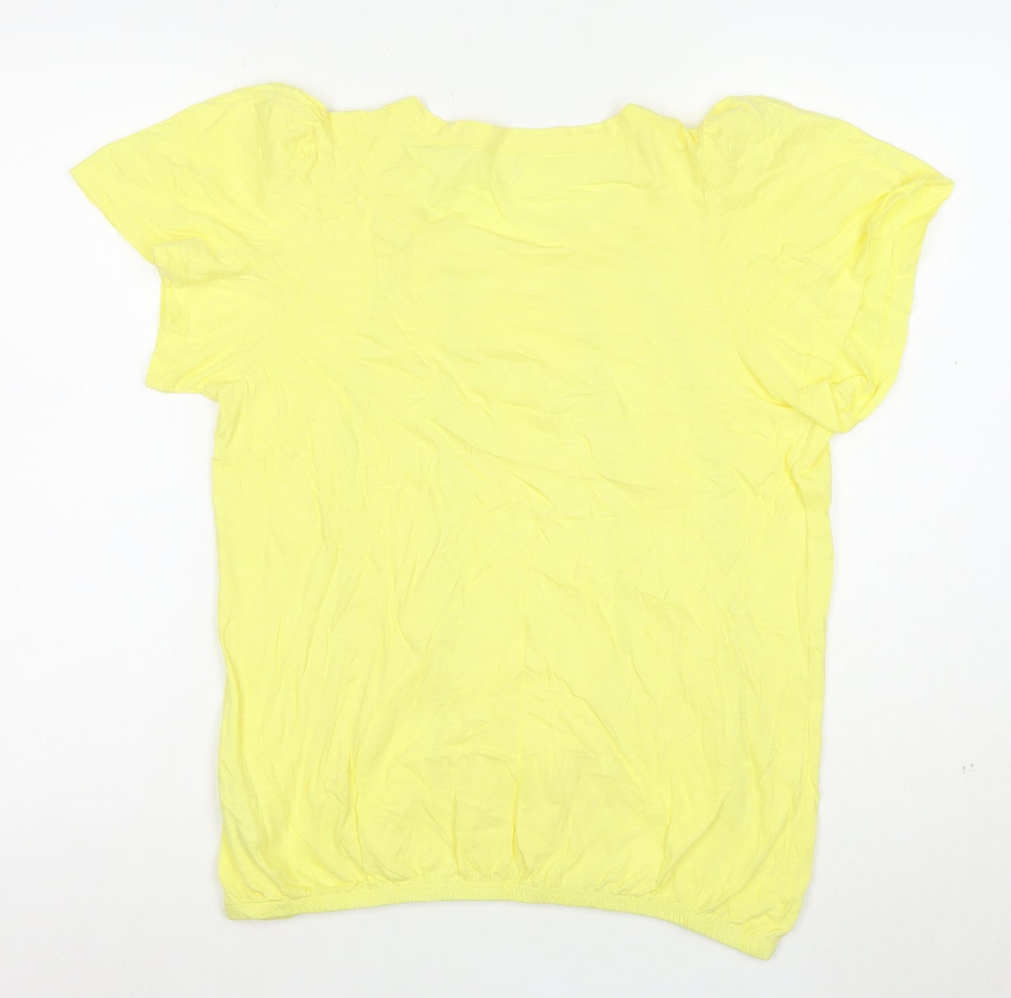 Next Women Yellow Short Sleeve Cotton T-Shirt Size 12