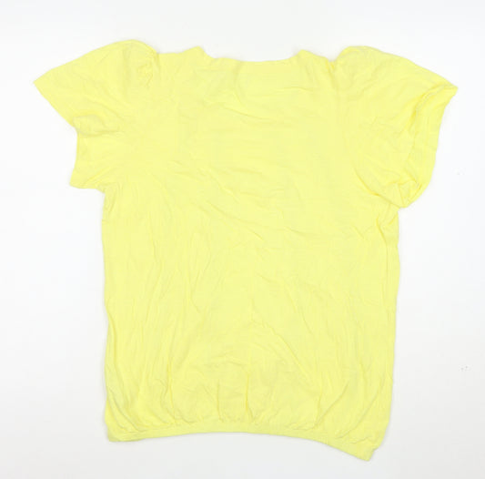 Next Women Yellow Short Sleeve Cotton T-Shirt Size 12