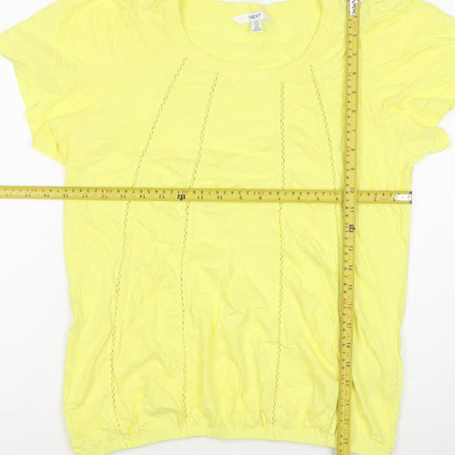 Next Women Yellow Short Sleeve Cotton T-Shirt Size 12